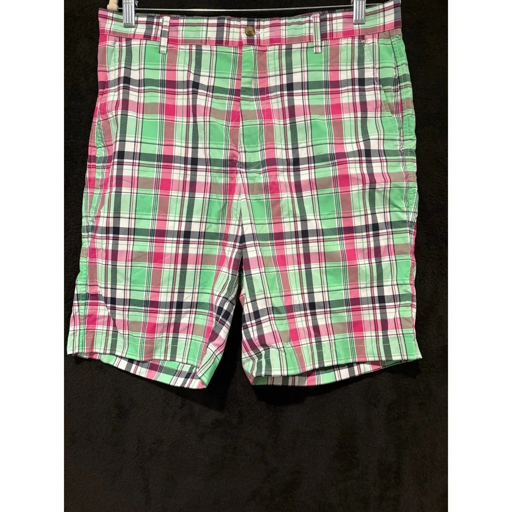 FootJoy‎ Golf Shorts Plaid Flat Front Casual Lightweight Size 34
